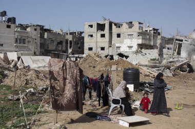 Shujayea, Gazze Şeridi/Filistin-Şubat 25 2015: Shujayea Gazze Şeridi 'nde bir yerleşim alanı oldu ve Israil 'in 
