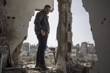 Shujayea, Gazze Şeridi/Filistin-Şubat 25 2015: Shujayea Gazze Şeridi 'nde bir yerleşim alanı oldu ve Israil 'in 