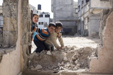 Shujayea, Gazze Şeridi/Filistin-Şubat 25 2015: Shujayea Gazze Şeridi 'nde bir yerleşim alanı oldu ve Israil 'in 