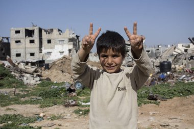 Shujayea, Gazze Şeridi/Filistin-Şubat 25 2015: Shujayea Gazze Şeridi 'nde bir yerleşim alanı oldu ve Israil 'in 