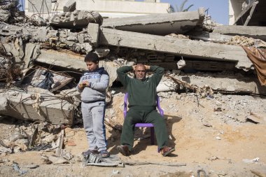 Shujayea, Gazze Şeridi/Filistin-Şubat 25 2015: Shujayea Gazze Şeridi 'nde bir yerleşim alanı oldu ve Israil 'in 