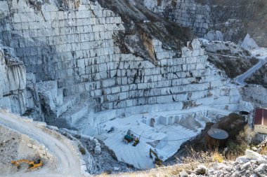 mermer ocaklarında Carrara, Toskana, Italya