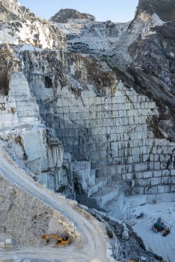 mermer ocaklarında Carrara, Toskana, Italya