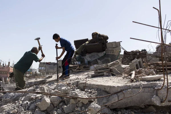 Hanun Gaza Strip Palestine Februar 2015 Vater Und Sohn Die — Stockfoto