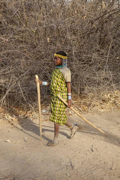 Jezero Eyasi Arusha Tanzanie Zzú 2014 Jedním Úkolů Žen Sbírka — Stock fotografie