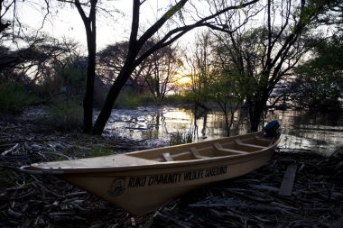 Baringo gölünde manzara ve vahşi hayvanlar, Kenya