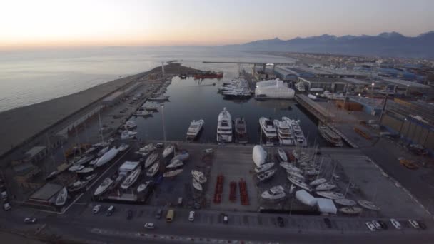 Viareggio Porto Darsena Tramonto — Video Stock