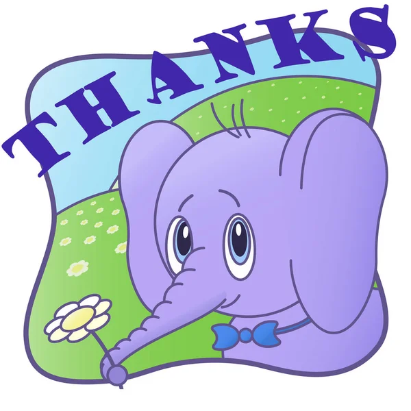 Thank You Cute Postcard — Stock Vector