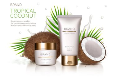 Organik doğal krem için kavram poster