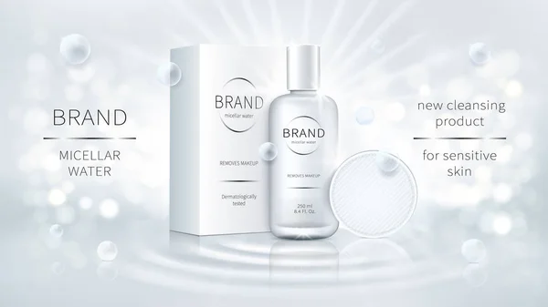 Vektör kozmetik promo micellar su için