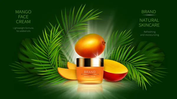 Cosmética de mango tropical realista vecto — Archivo Imágenes Vectoriales