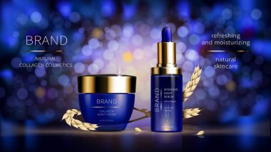 Kollajen kozmetik vektör gerçekçi reklamlar posteri