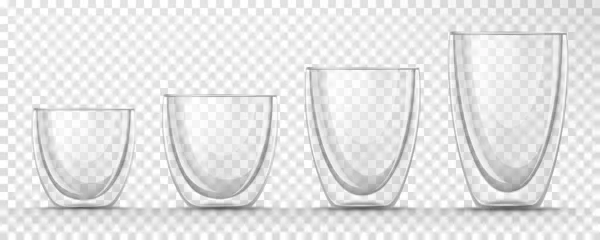 Verre tasses vides avec double paroi — Image vectorielle