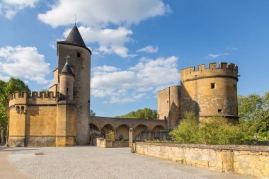 Moselle Fransa 'sında Metz' de Porte des Allemands.