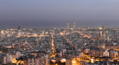 Barselona silüeti Panorama Barselona Ispanya Avrupa