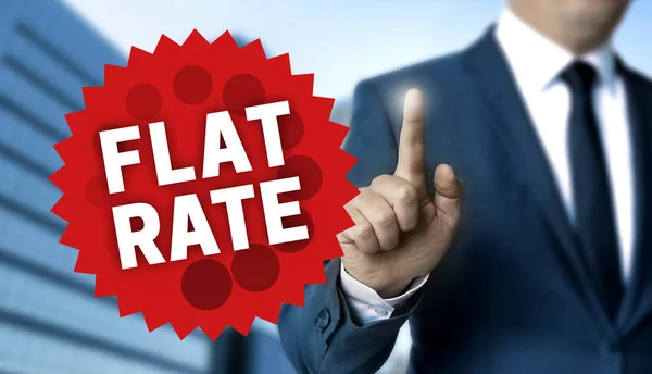 Flat rate concept is shown by businessman — Stock Photo, Image