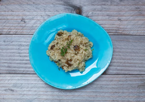Truffle Risotto Thyme Plate — Stock Photo, Image
