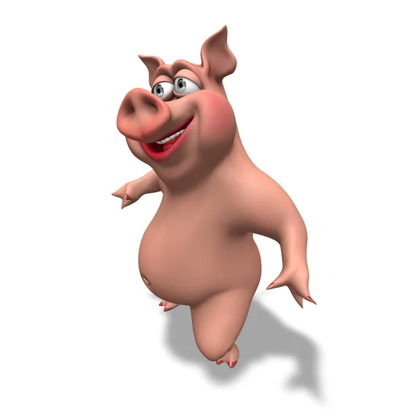 Cartoon Pig Character - 3D Illustration