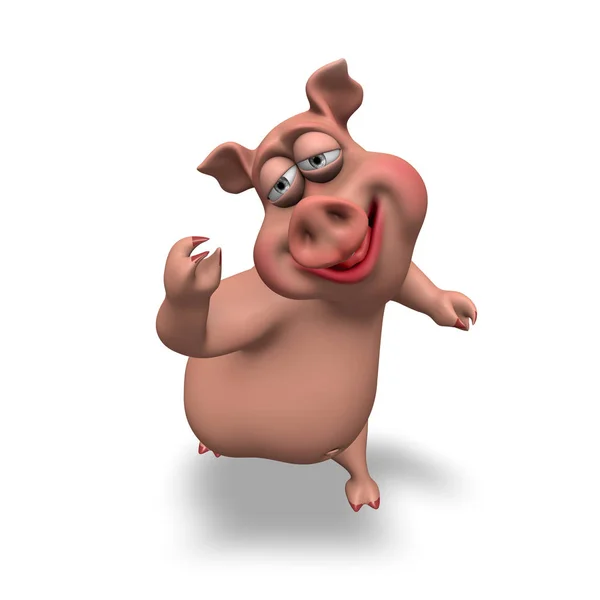 Cartoon 3D Pig Character - 3D Illustration