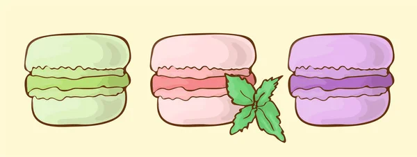 Süßes Dessert Vektor Ikone Cartoon handgezeichnet Illustration. — Stockvektor