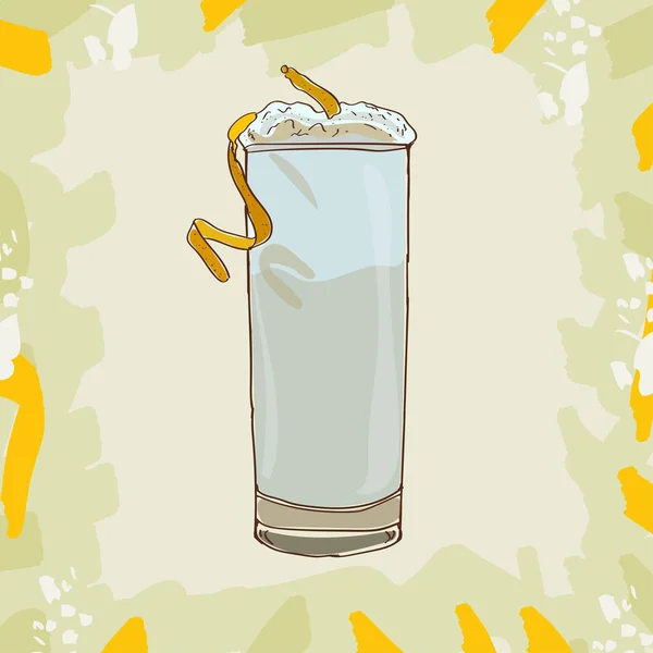 Collection Illustrations Cocktails Ramos Gin Fizz Ensemble Illustrations Vectorielles Dessinées — Image vectorielle