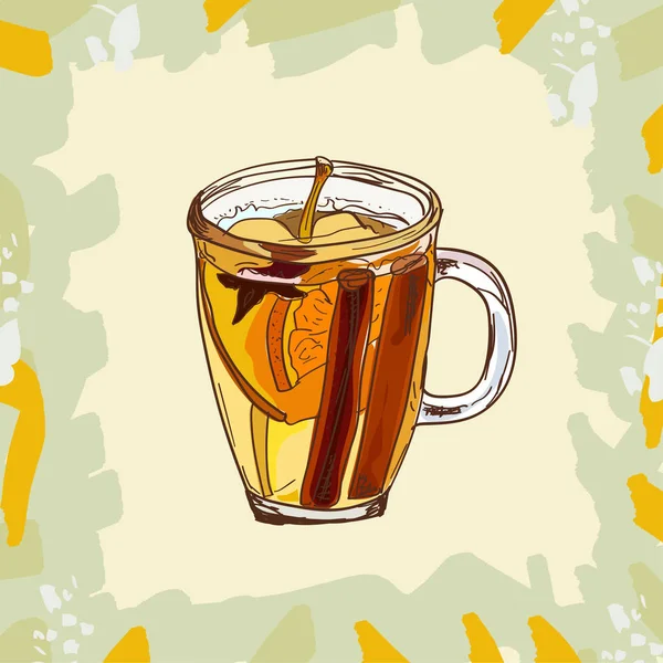 Hot Mulled Apple Cider Classique Collection Illustration Cocktail Ensemble Illustrations — Image vectorielle