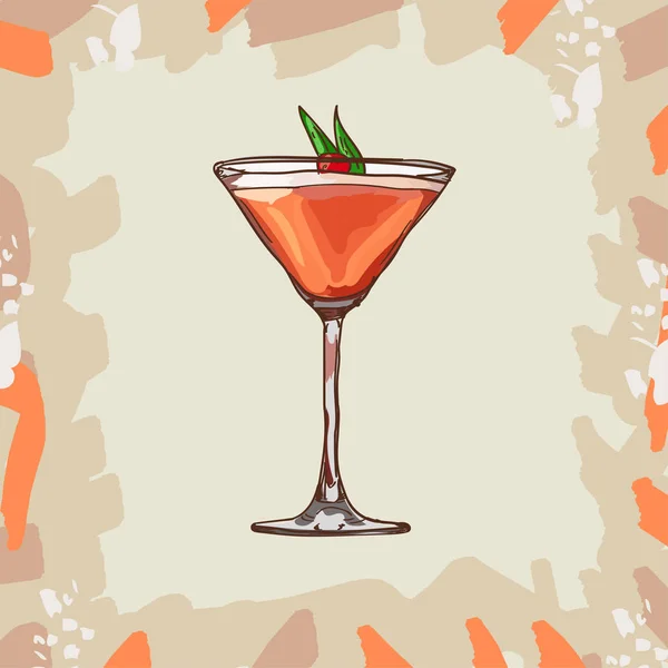 Croquis Illustration Isolée Cocktail Contemporary Classics Mary Pickford Bar Boisson — Image vectorielle