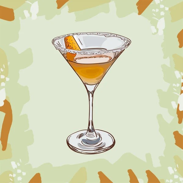 Σύγχρονα Κλασικά Sidecar Μπαρ Αλκοολούχο Ποτό Διάνυσμα Χέρι Συλλογή Εικόνα — Διανυσματικό Αρχείο
