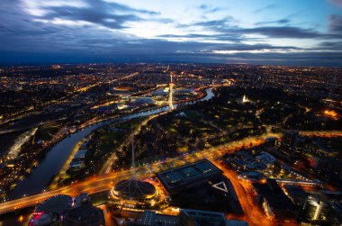 Gece Melbourne Hava Görüntüsü