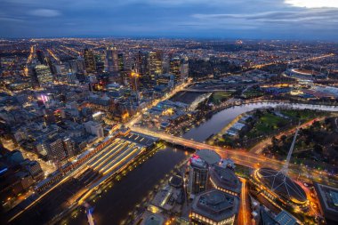 Gece Melbourne Hava Görüntüsü