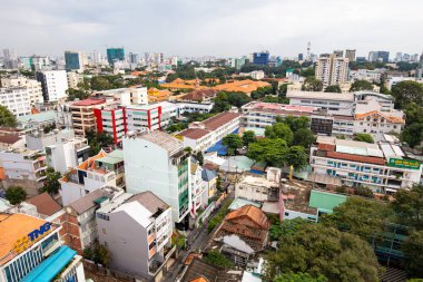 Ho Chi Minh Şehri üzerinde hava manzarası
