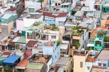 Ho Chi Minh Şehri üzerinde hava manzarası