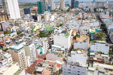Ho Chi Minh Şehri üzerinde hava manzarası