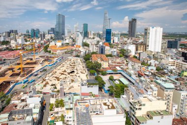 Ho Chi Minh Şehri üzerinde hava manzarası