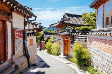 Bukchon Hanok Village in South Korea clipart