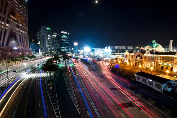 Seoul tågstationen på natten — Stockfoto