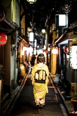 Kyoto Japonya'da Geyşa