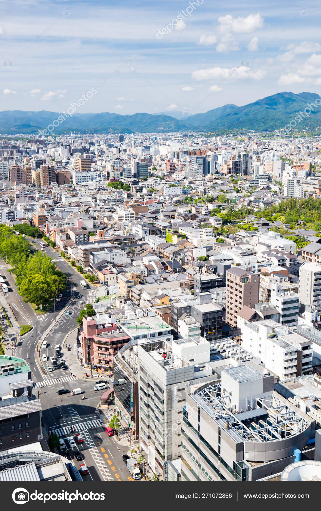 Luftaufnahme über Kyoto Japan u2014 Redaktionelles Stockfoto