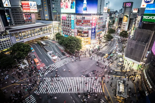 Shibuya átkelés Tokióban Japán — Stock Fotó