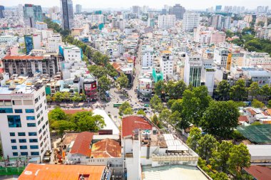 Ho Chi Minh Şehri üzerinde hava manzarası
