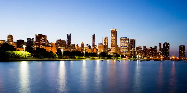 Chicago Skyline al atardecer —  Fotos de Stock