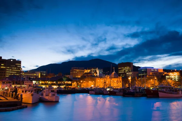 Hobart Dock στο Dusk — Φωτογραφία Αρχείου