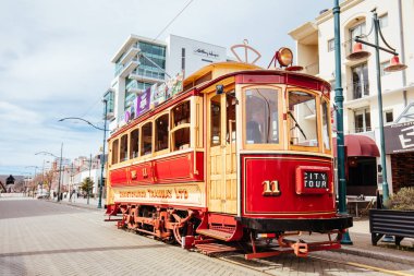 Christchurch Tramvay Yeni Zelanda'da Güneşli Bir Günde
