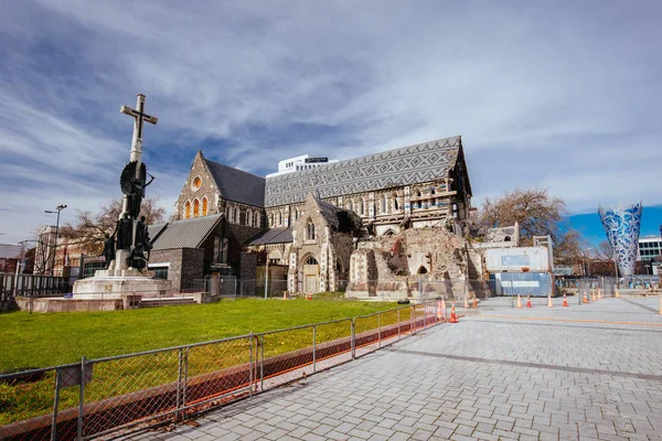 Cathédrale de Christchurch par une journée ensoleillée en Nouvelle-Zélande — Photo