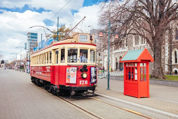 Christchurch Tramway par une journée ensoleillée en Nouvelle-Zélande — Photo