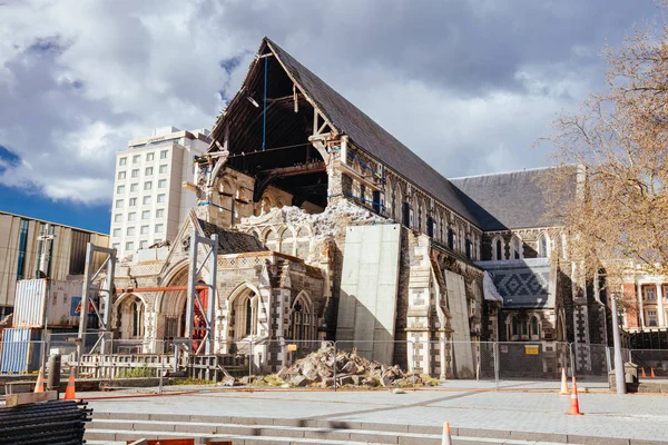 Christchurch Katedrali Yeni Zelanda'da Güneşli Bir Günde — Stok fotoğraf