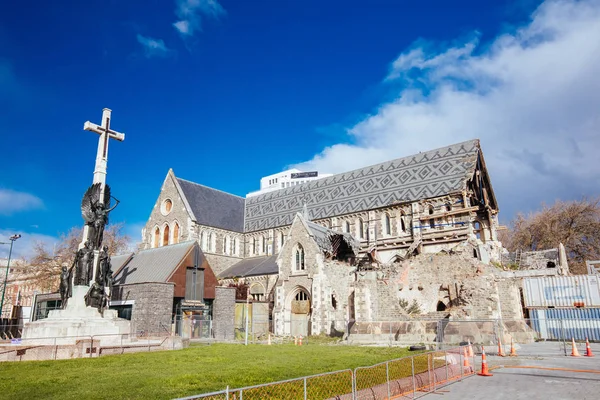 Christchurch Katedrali Yeni Zelanda'da Güneşli Bir Günde — Stok fotoğraf