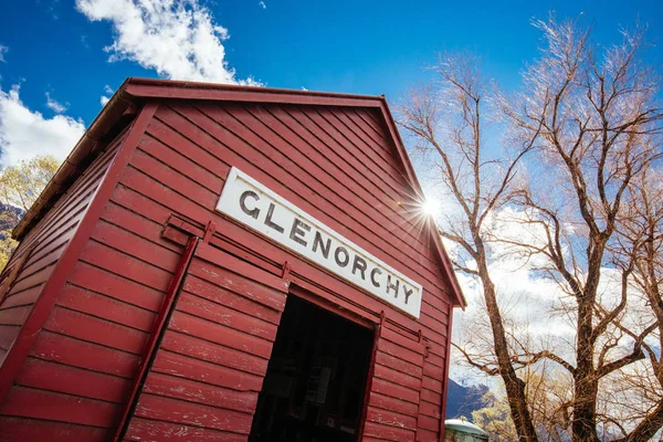 Glenorchy Boatshed w słoneczny dzień w Nowej Zelandii — Zdjęcie stockowe