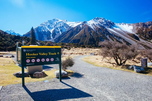 Hooker Valley Track Mt Cook Nova Zelândia — Fotografia de Stock