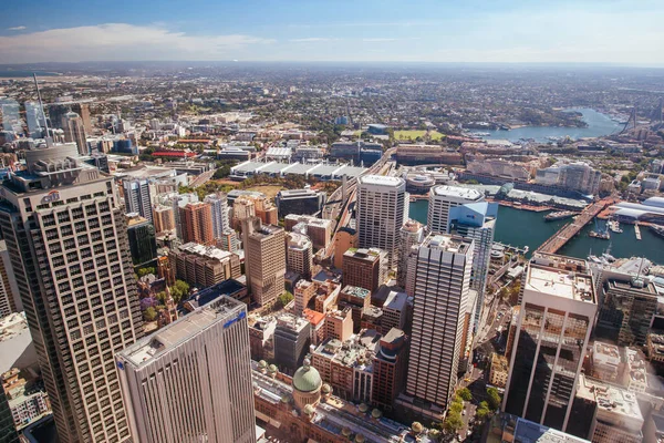 Вид с воздуха на Сидней с видом на Дарлинг-Харбор — стоковое фото